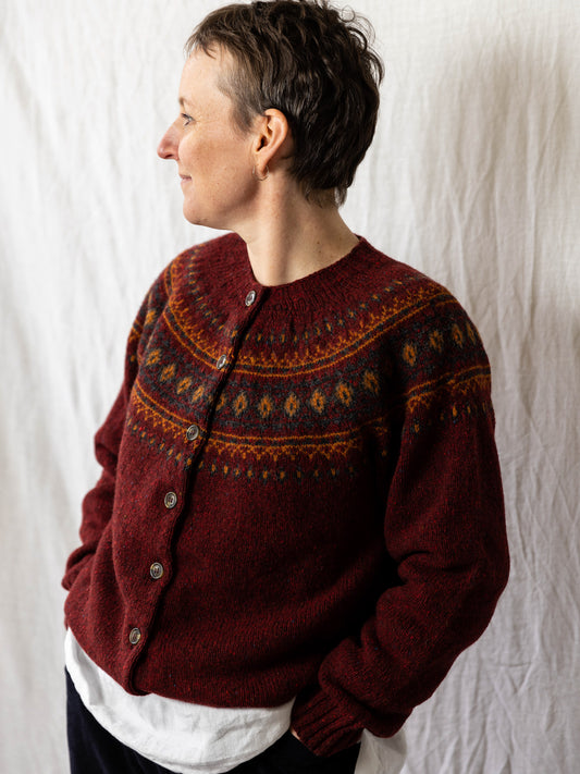 Harley of Scotland ~ Ladies Glenugie Nep Fairisle Cardi