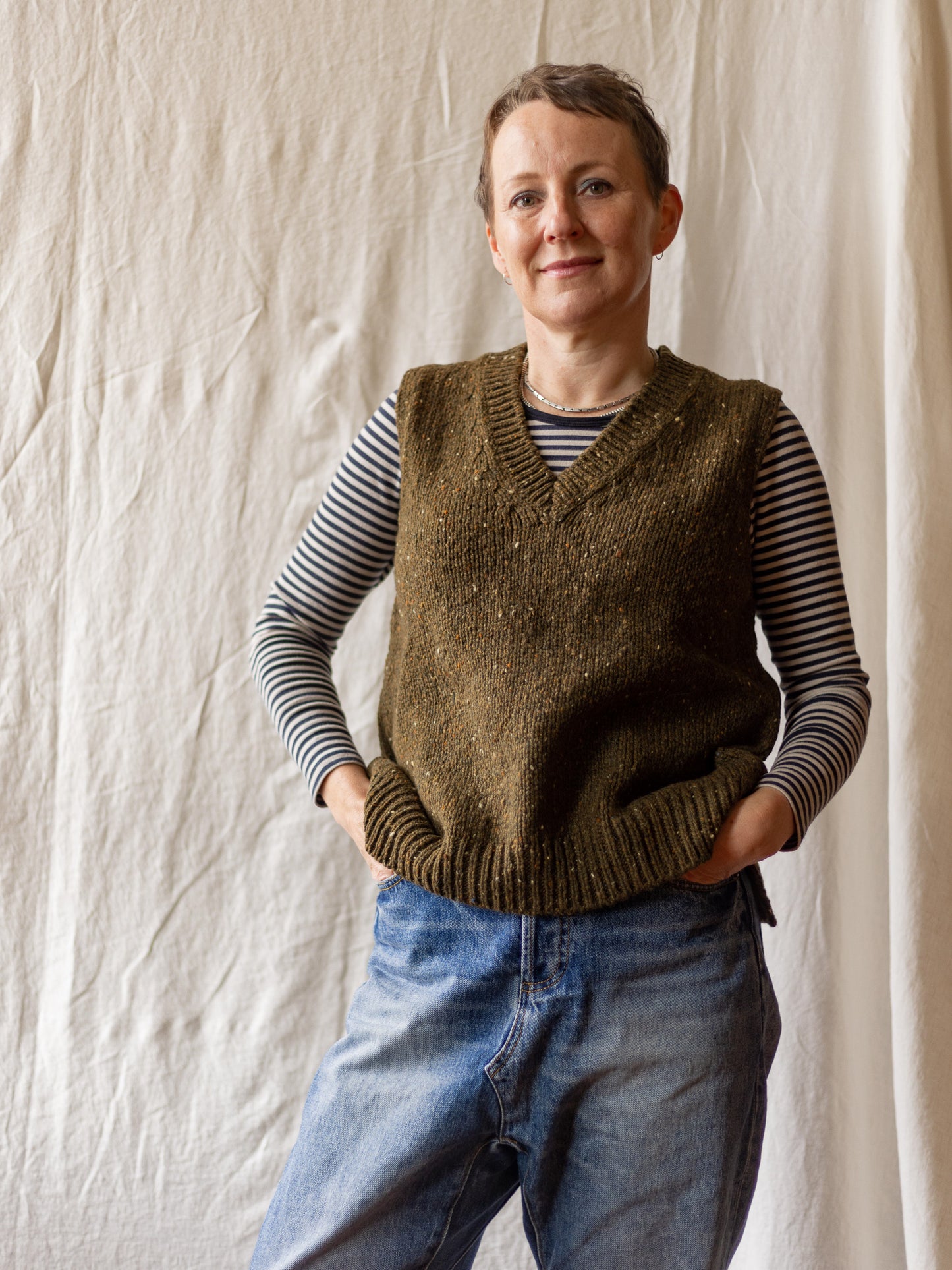 Fisherman Out of Ireland ~ Ladies V Neck Vest Slipover