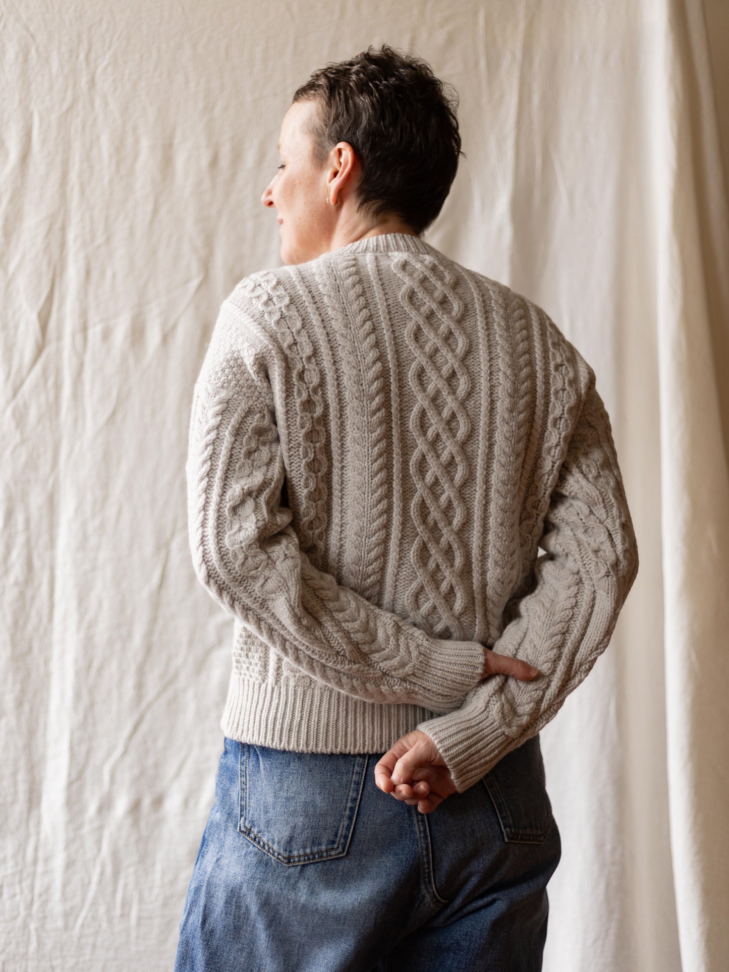Fisherman Out of Ireland ~ Ladies Aran Cable Crew neck sweater