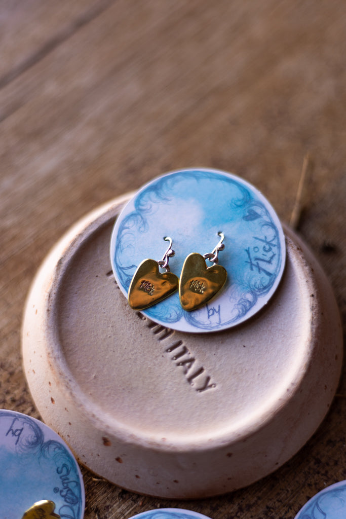 Flick Pope ~ Flick Hanging Heart Earrings