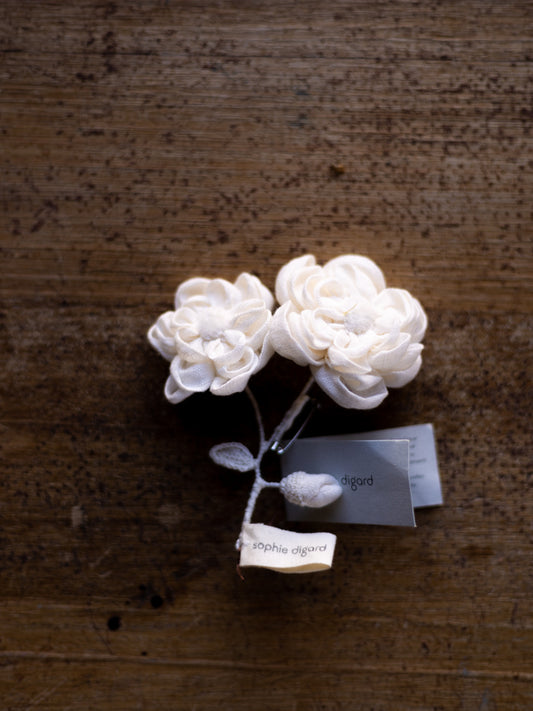 Sophie Digard Brooche ~ White Flower