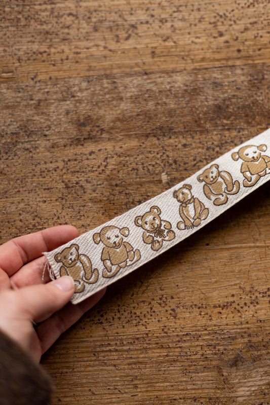 Linen Teddy Bear Ribbon