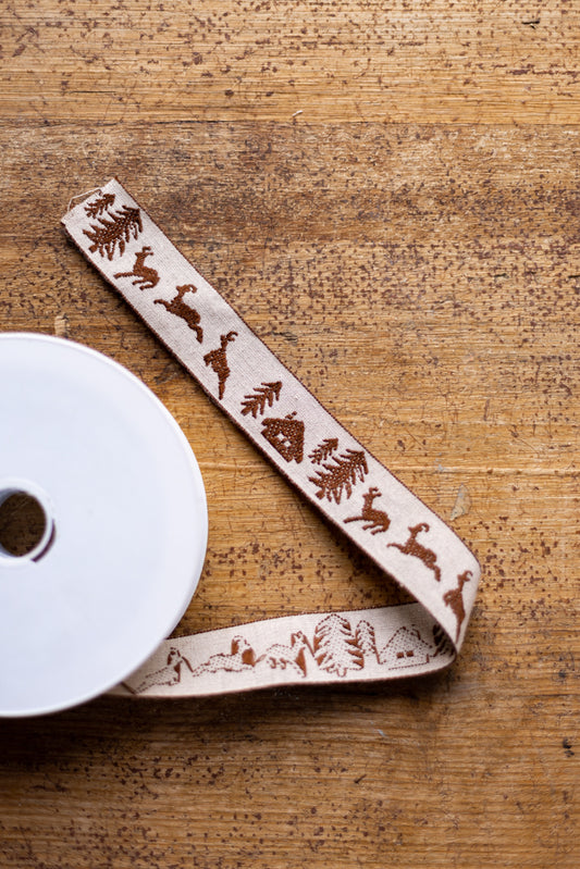 Linen Reindeer Ribbon