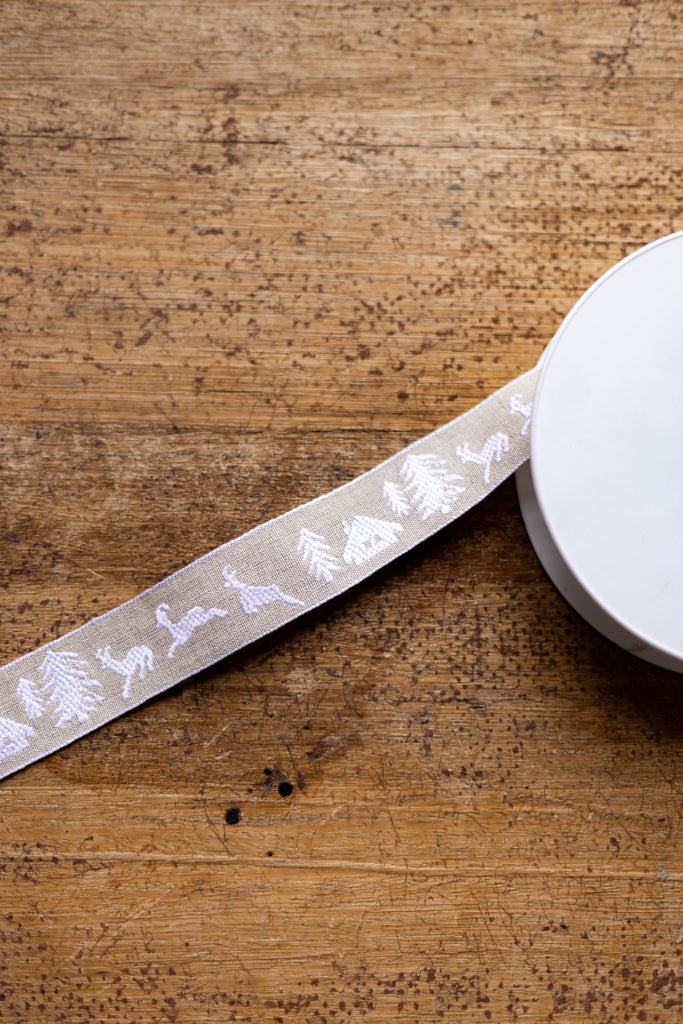 Linen Reindeer Ribbon