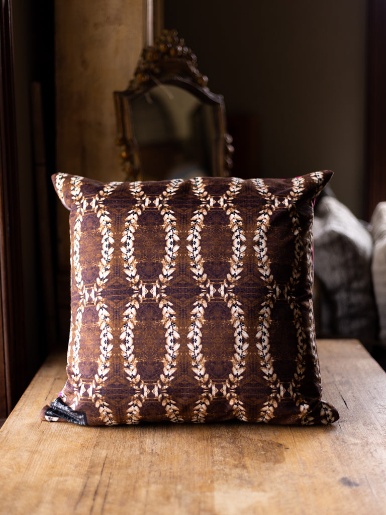 Printed Double Sided Velveteen Cushion ~ Bold Rose