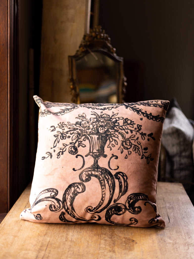 Printed Double Sided Velveteen Cushion ~ Oak