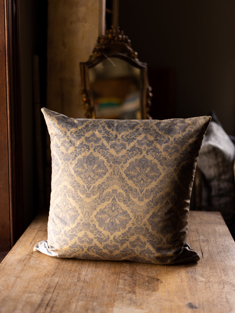 Printed Double Sided Velveteen Cushion ~ Lush Peony