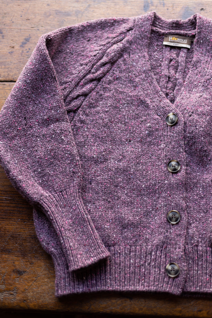 Fisherman Out of Ireland ~ Ladies Raglan Cardigan with Cable Details