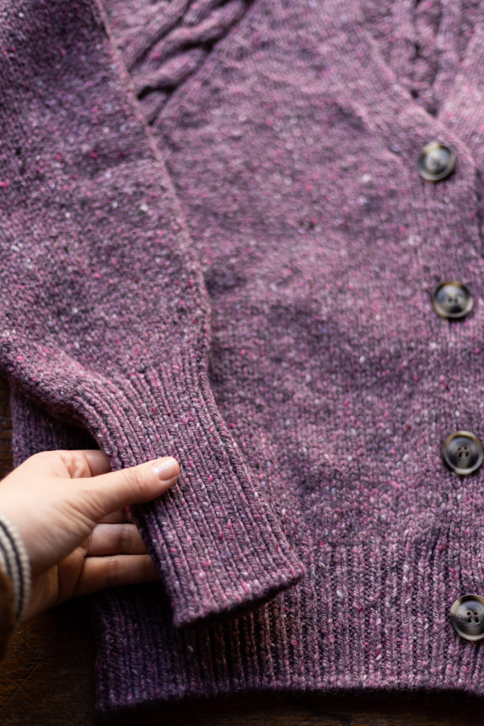 Fisherman Out of Ireland ~ Ladies Raglan Cardigan with Cable Details