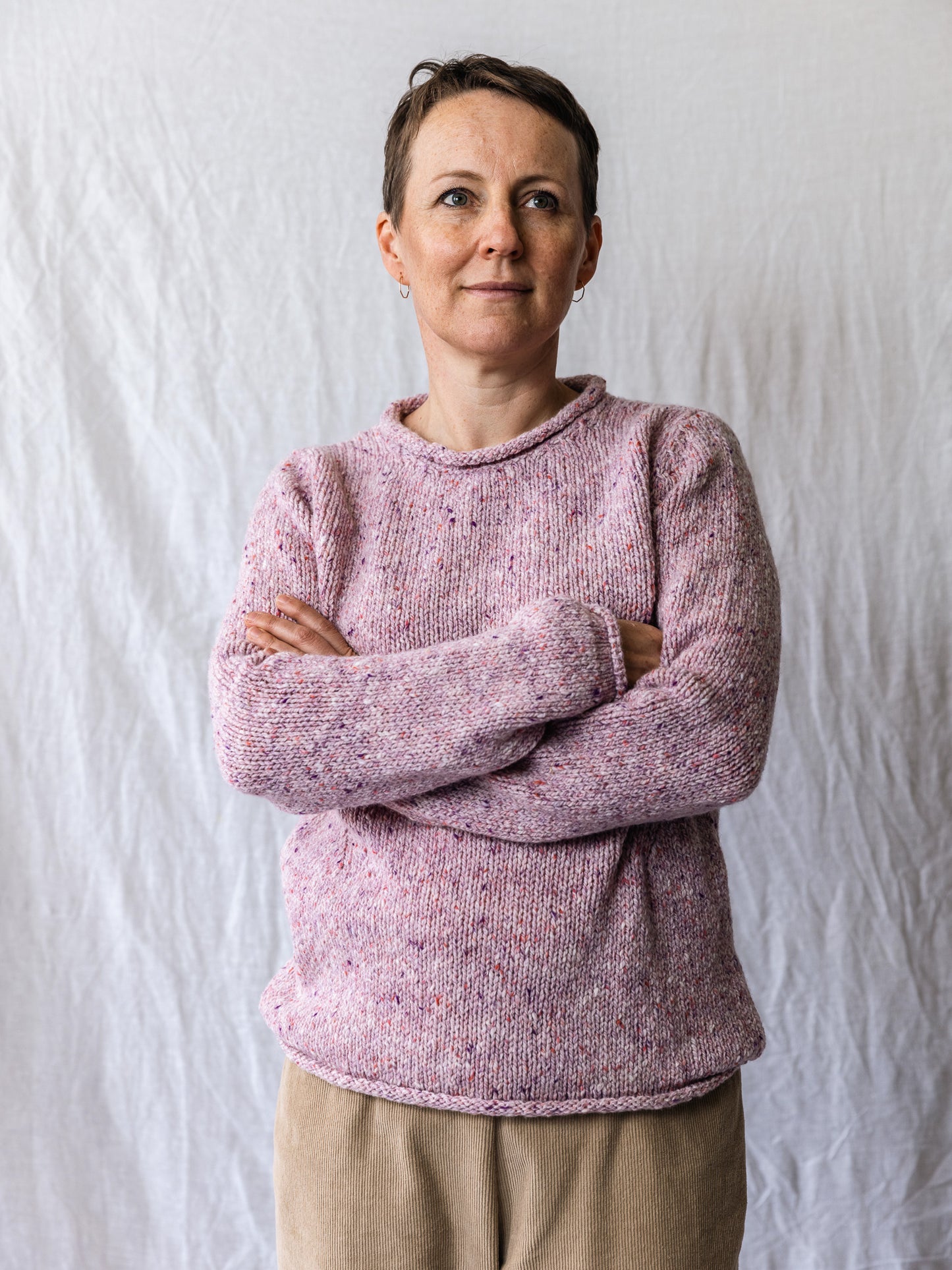 Fisherman Ladies Rolled Edge Sweater