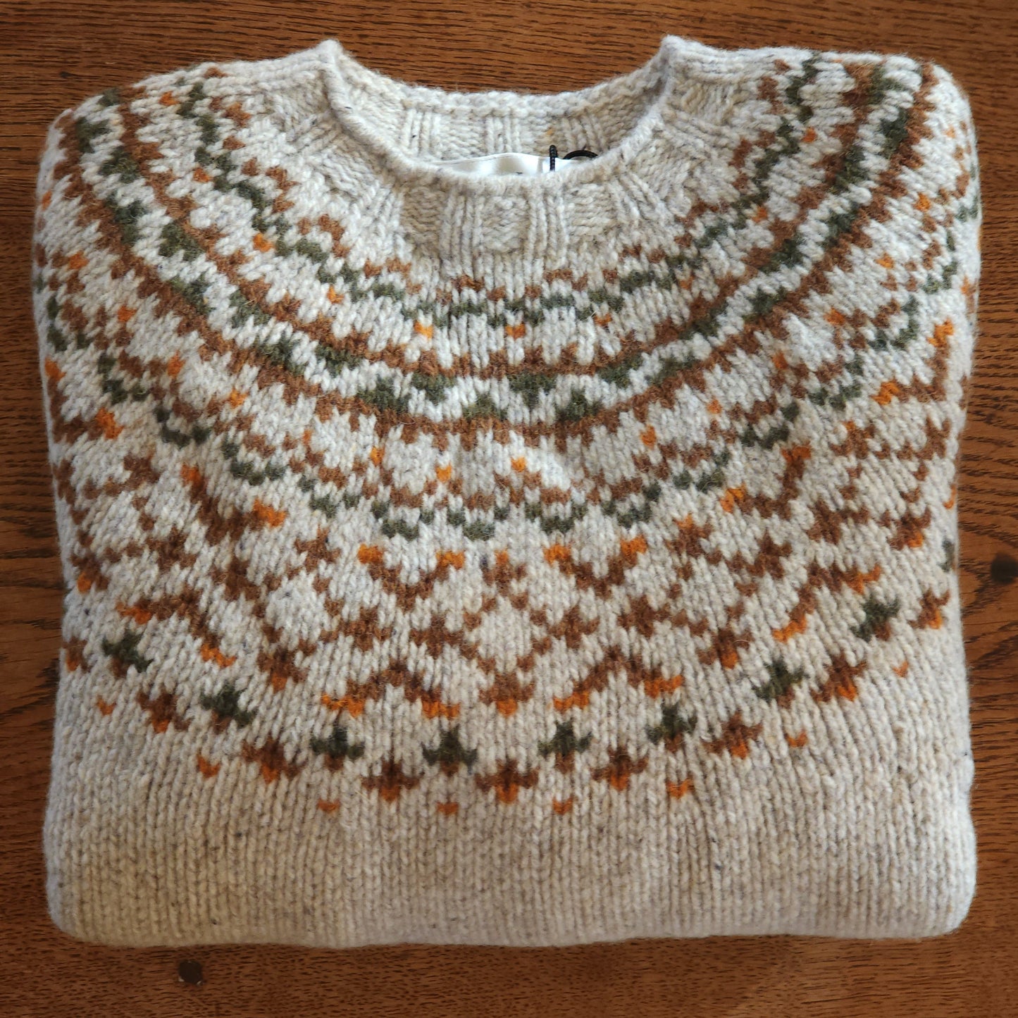 Harley of Scotland ~ Ladies Glenugie Nep Fairisle Chunky Crew
