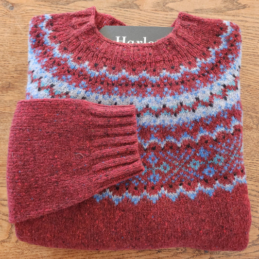 Harley of Scotland ~ Ladies Glenugie Nep Fairisle Crew