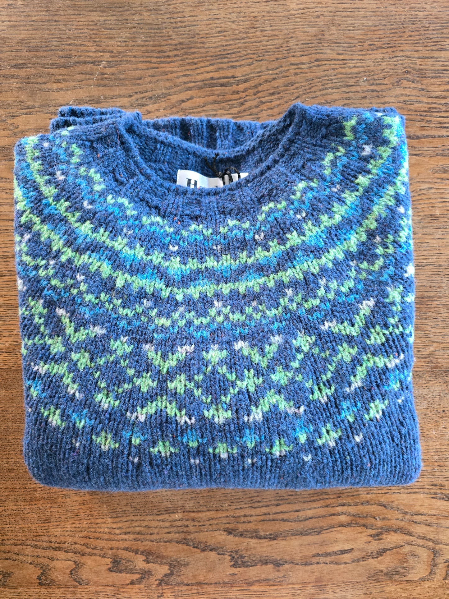 Harley of Scotland ~ Ladies Glenugie Nep Fairisle Chunky Crew