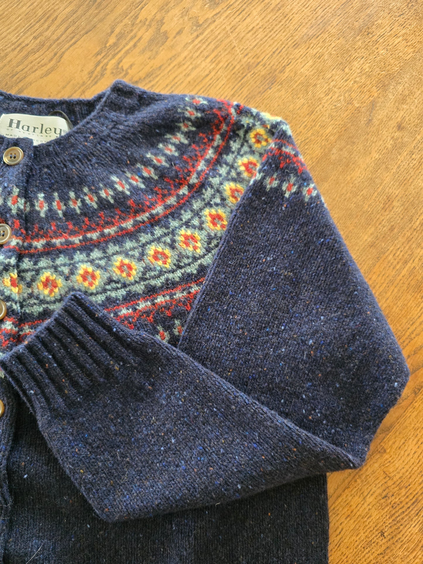Harley of Scotland ~ Ladies Glenugie Nep Fairisle Cardi
