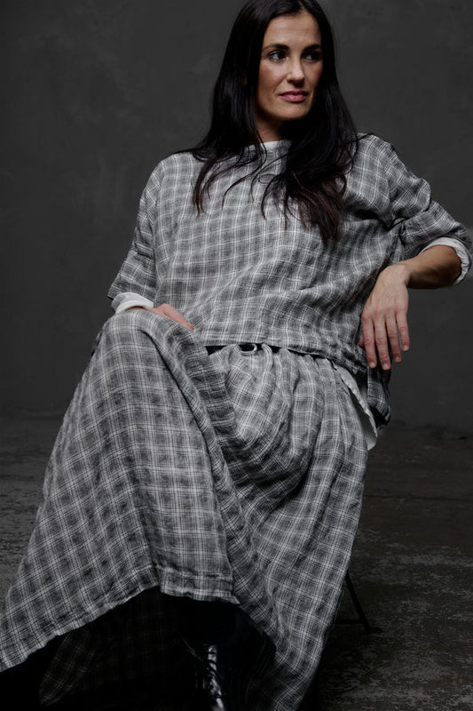 Metta Avril T-Shirt Textured Linen Check