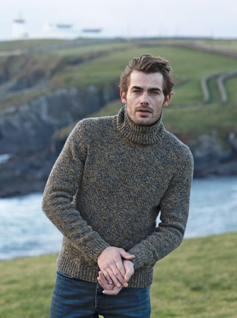 Fisherman out of Ireland Mens Chunky Marled Polo Neck