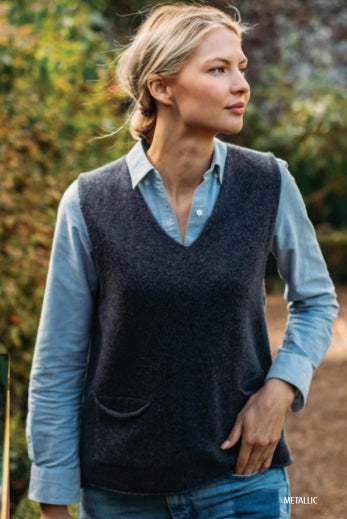ERIBÉ ~ Ladies Corry V Neck Tank Top with Pockets