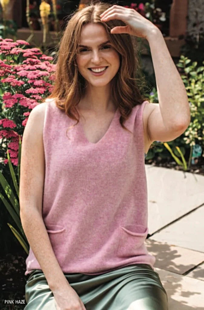 ERIBÉ ~ Ladies Corry V Neck Tank Top with Pockets