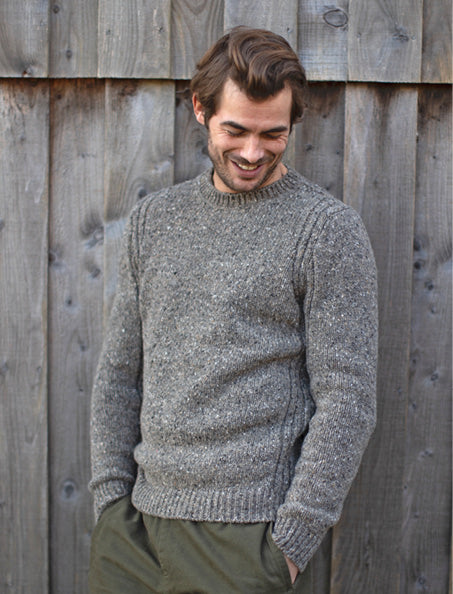 Fisherman Out of Ireland ~ Mens Crew with Ribbed Side Trim