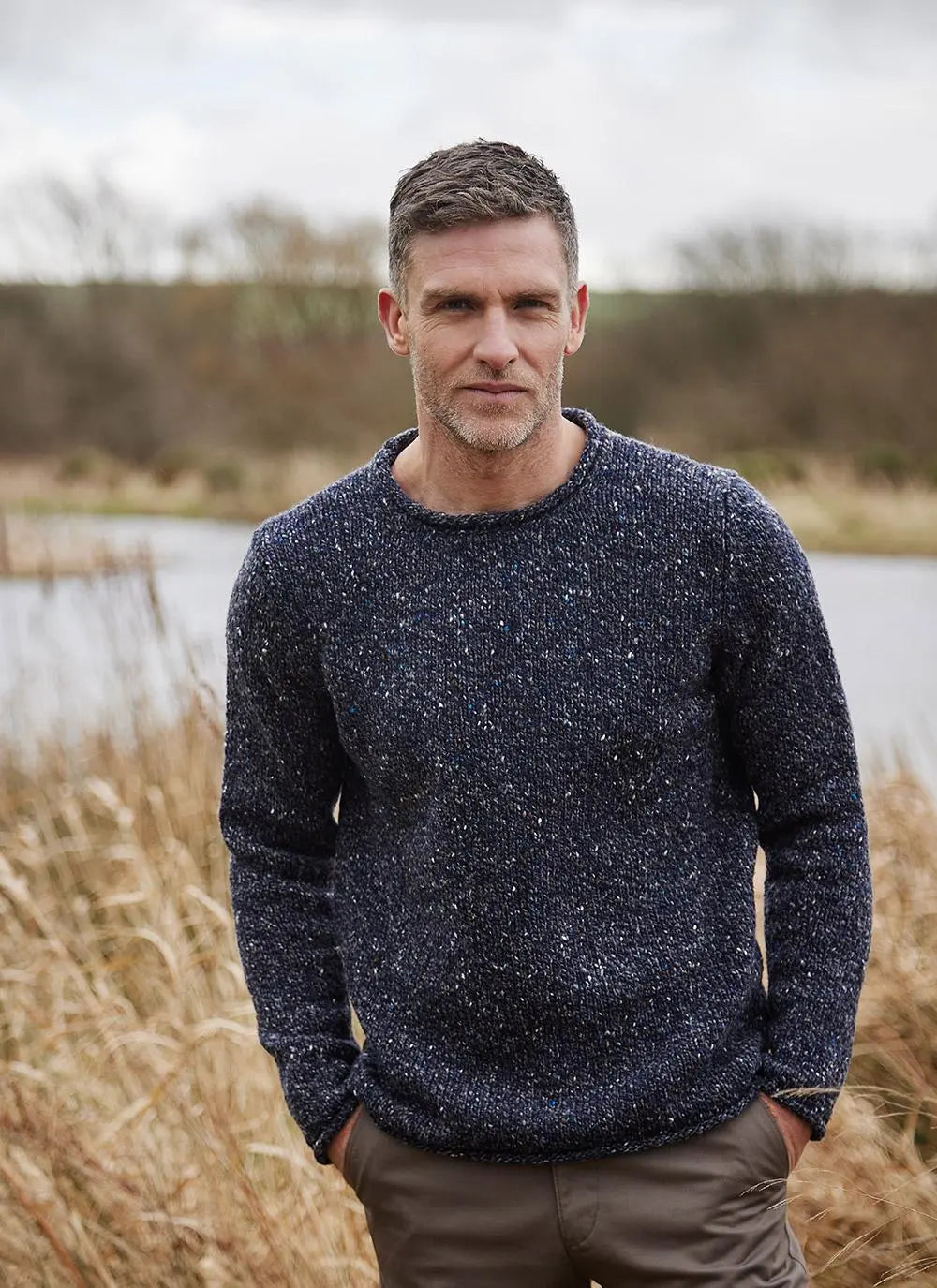 Fisherman Out of Ireland ~ Mens Donegal Rolled Edge Crew