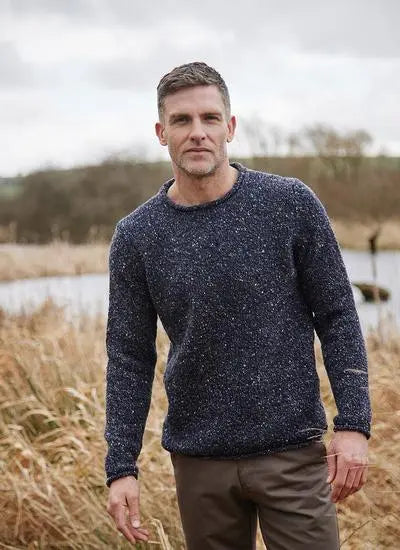 Fisherman Out of Ireland ~ Mens Donegal Rolled Edge Crew