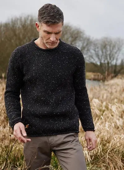 Fisherman Out of Ireland ~ Mens Donegal Rolled Edge Crew
