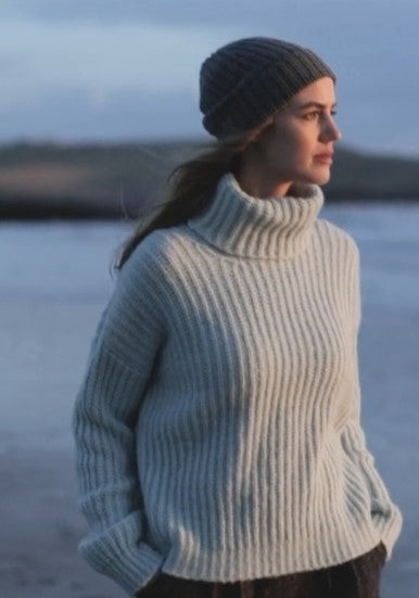 Fisherman Out of Ireland ~ Ladies Boxy Ribbed Polo Neck Sweater