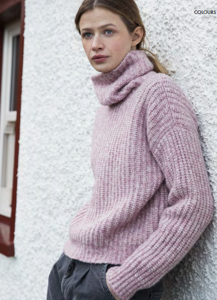 Fisherman Out of Ireland ~ Ladies Boxy Ribbed Polo Neck Sweater