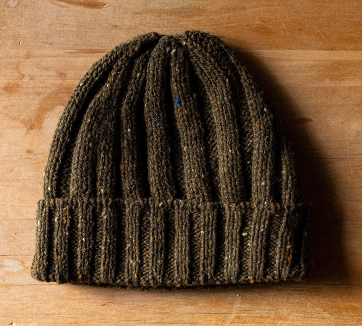 Fisherman Rib Donegal Wool Beanie