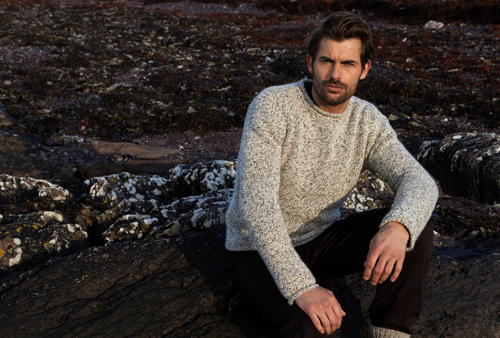 Fisherman Out of Ireland ~ Mens Donegal Rolled Edge Crew