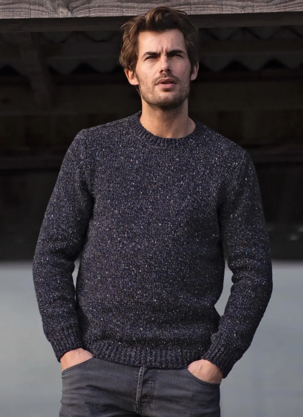 Fisherman Out of Ireland ~ Mens Donegal Rolled Edge Crew