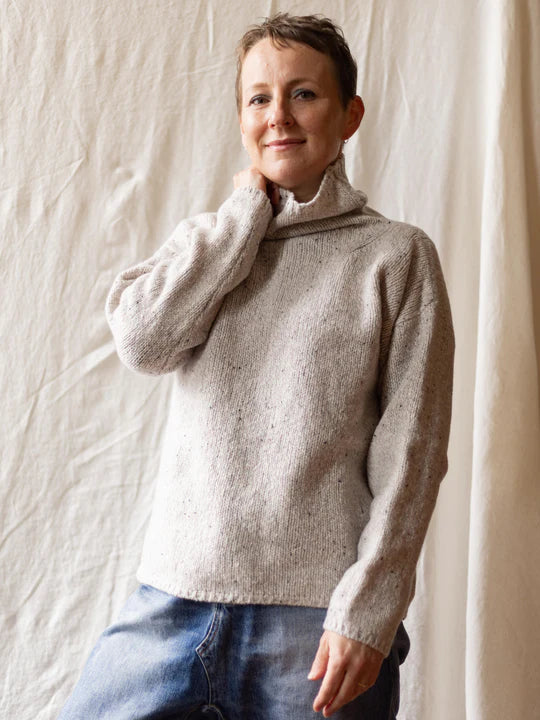 Fisherman Donegal Fleck Funnel Neck Sweater