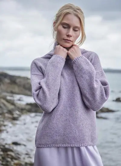 Fisherman Donegal Fleck Funnel Neck Sweater