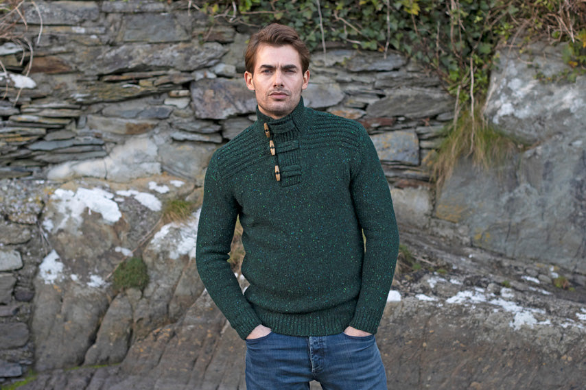 Fisherman Out of Ireland ~ Mens Donegal Toggle Neck Jumper