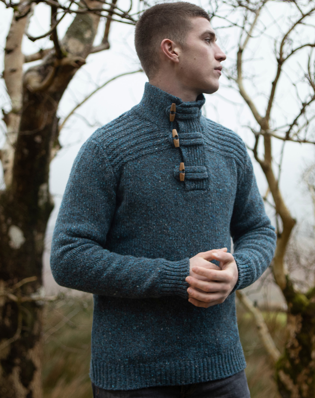 Fisherman Out of Ireland ~ Mens Donegal Toggle Neck Jumper