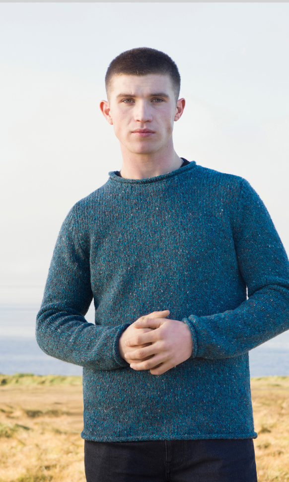 Fisherman Out of Ireland ~ Mens Donegal Rolled Edge Crew
