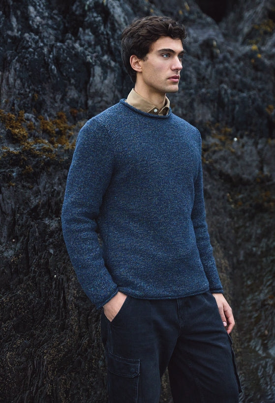 Fisherman Out of Ireland ~ Mens Semi Felted Rolled Edge Crew – The 