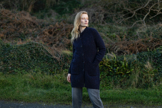 Fisherman Out of Ireland ~ Ladies Long Button Cardigan