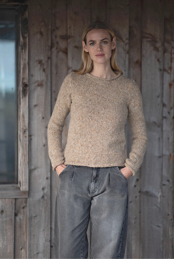 Fisherman Ladies Rolled Edge Sweater