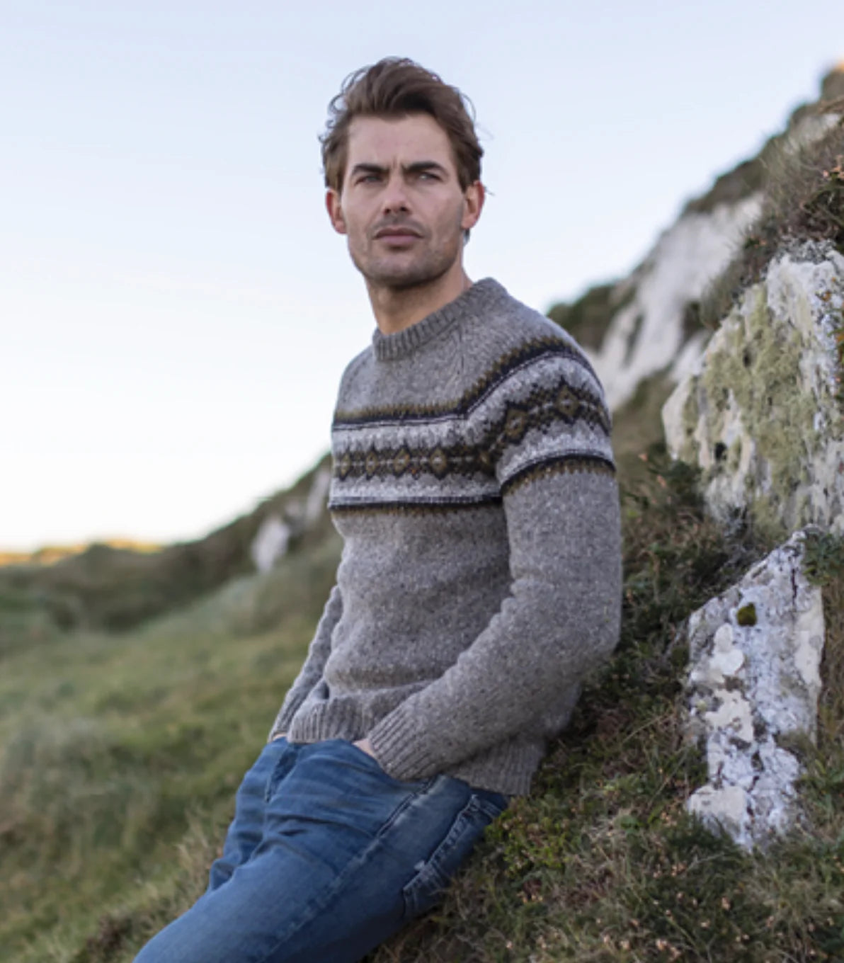 Fisherman Crew Neck Fairisle Jumper