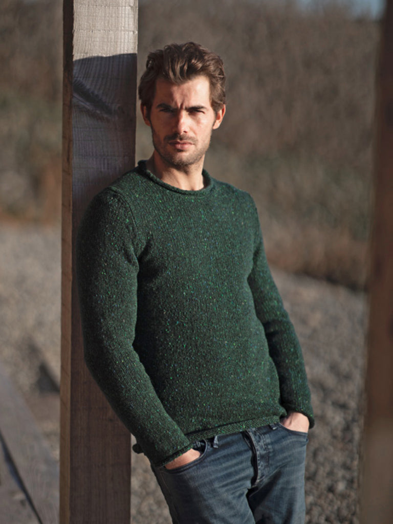 Fisherman Out of Ireland ~ Mens Donegal Rolled Edge Crew