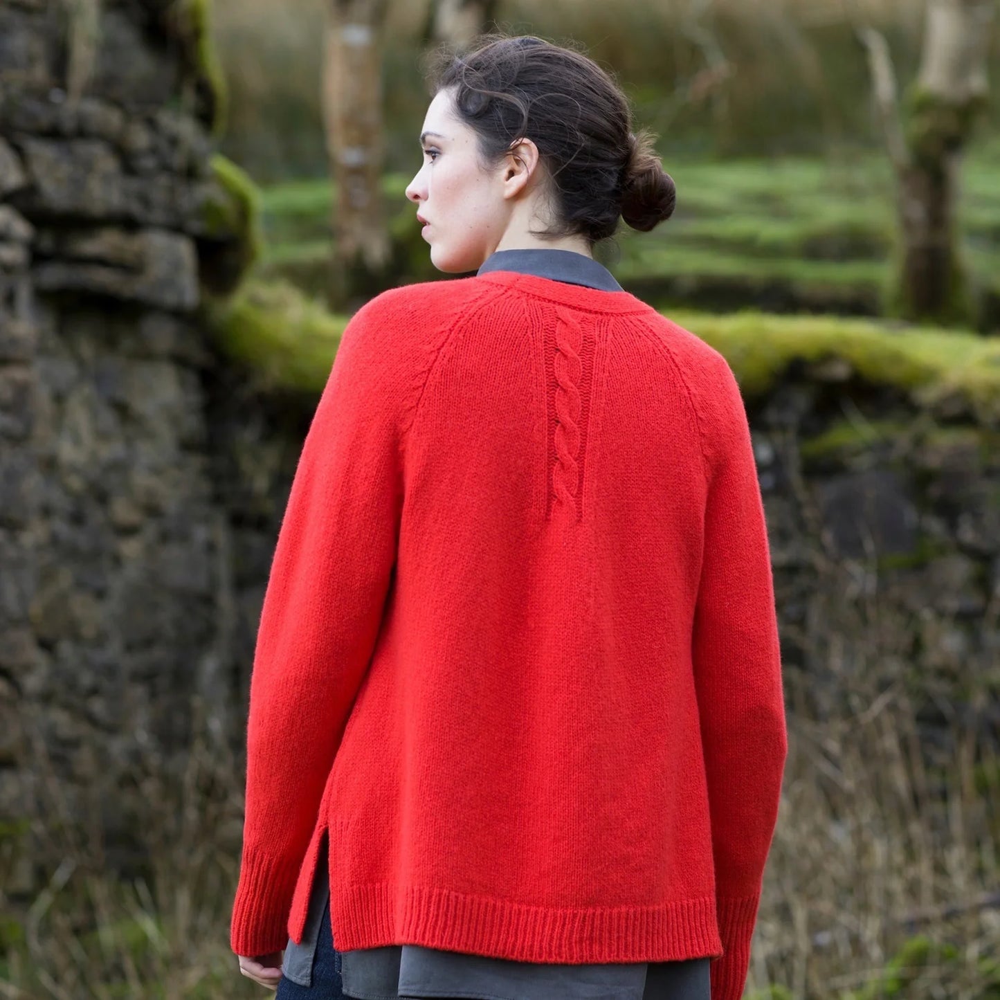 Fisherman out of Ireland Merino Cashmere Raglan Sleeve Cardigan