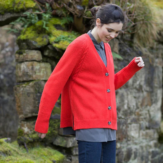 Fisherman out of Ireland Merino Cashmere Raglan Sleeve Cardigan