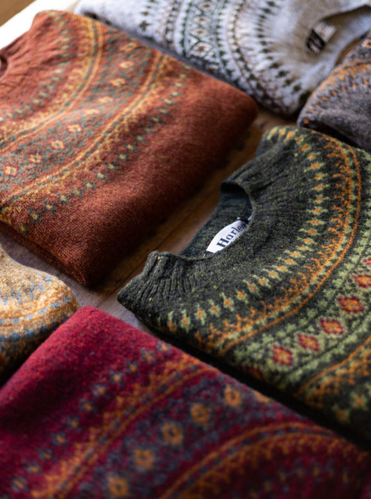 Harley of Scotland ~ Ladies Glenugie Nep Fairisle Crew