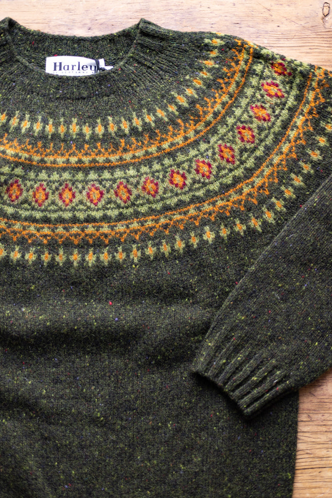 Harley Ladies Glenugie Nep Fairisle Yoke Sweater