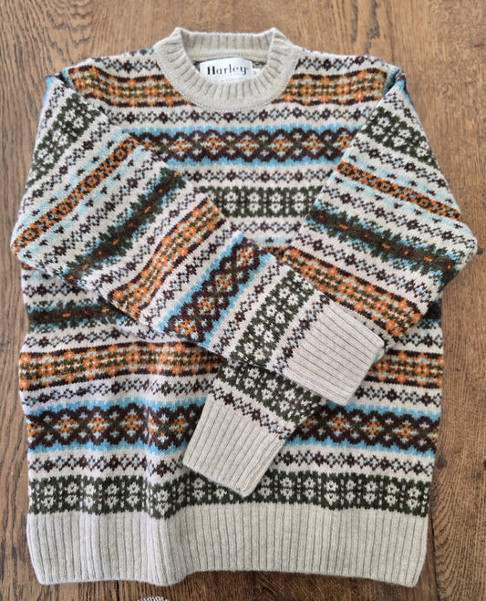 Harley of Scotland ~ Ladies All Over Fairisle Crew