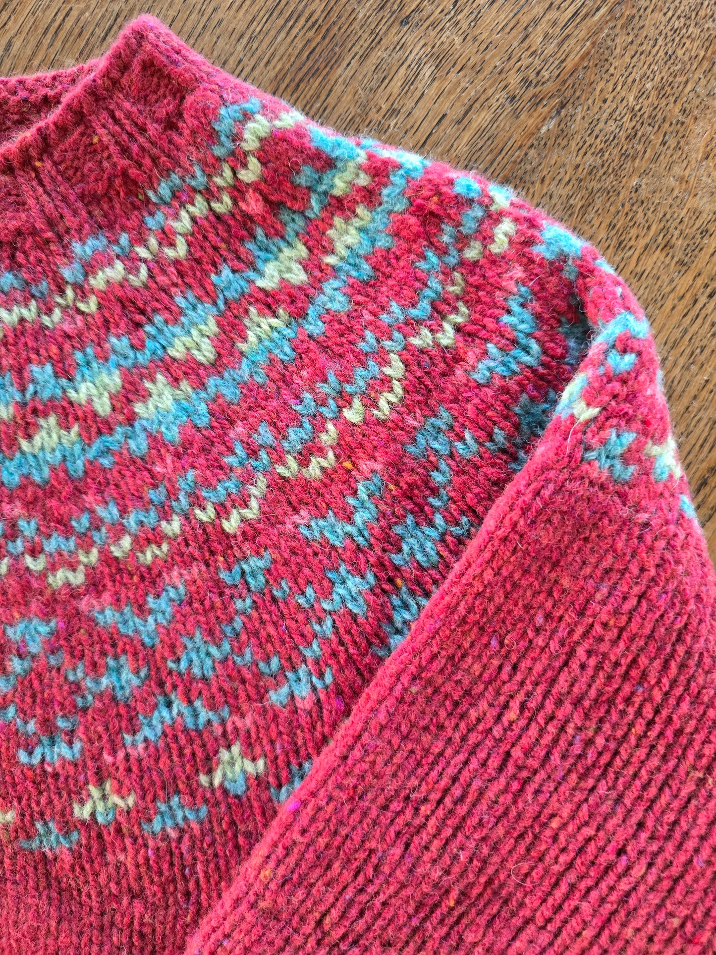 Harley of Scotland ~ Ladies Glenugie Nep Fairisle Chunky Crew