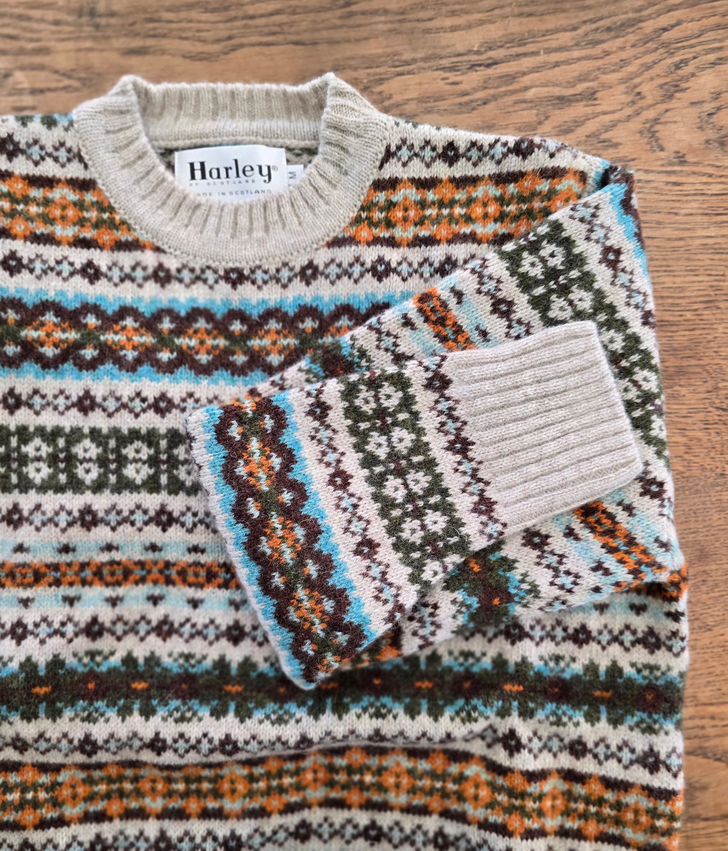 Harley of Scotland Ladies All Over Fairisle Crew Jumper