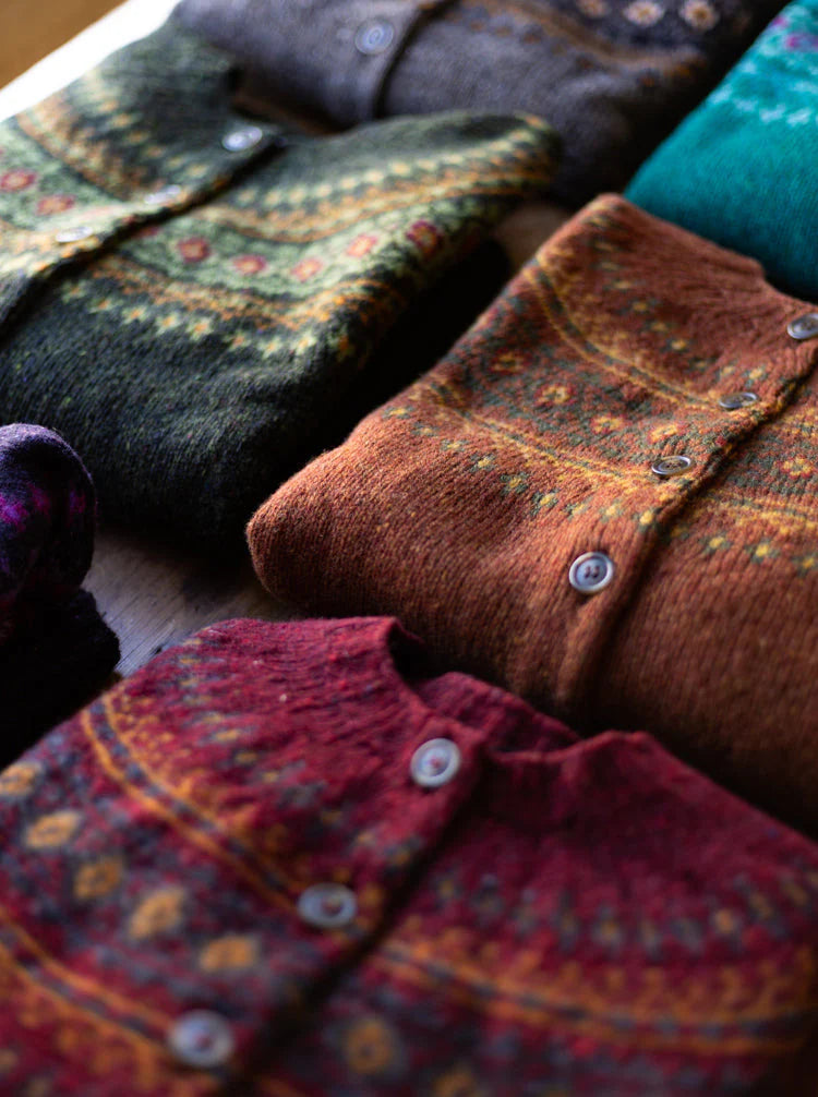 Harley of Scotland ~ Ladies Glenugie Nep Fairisle Cardi