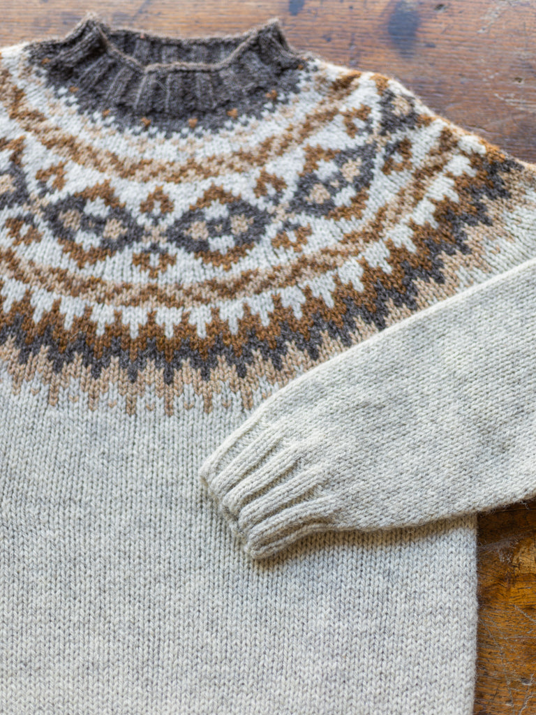 British Wool Fairisle Yoke Crew Neck Jumper - Mens
